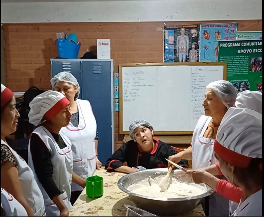 Local women in a pastry-making course